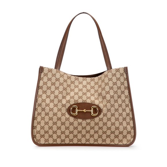 Gucci Handbags - GUCCI Brown Leather Horsebit Tote Bag